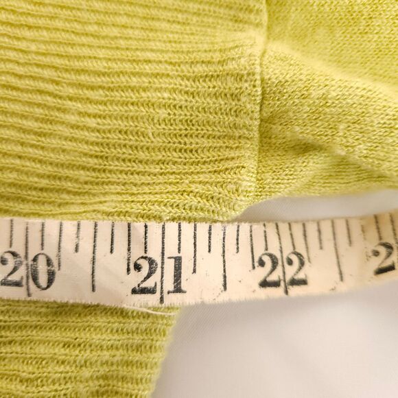 J. Jill Womens Large Petite Yellow Linen Rayon Blend Elbow Length Blouse Shirt - Picture 5 of 7